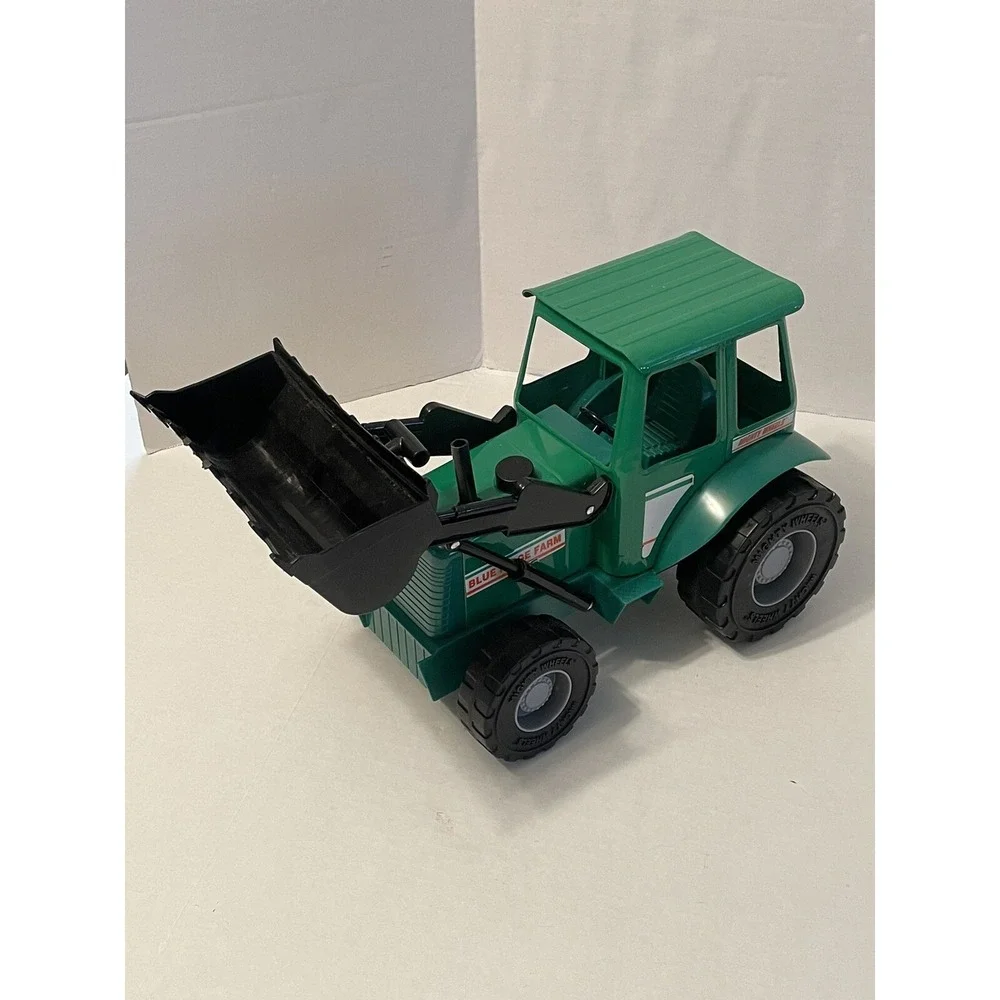 1998 MIGHTY WHEELS DIECAST GREEN FRONT LOADER BLUE RIDGE FARM GREAT TRACTOR‎